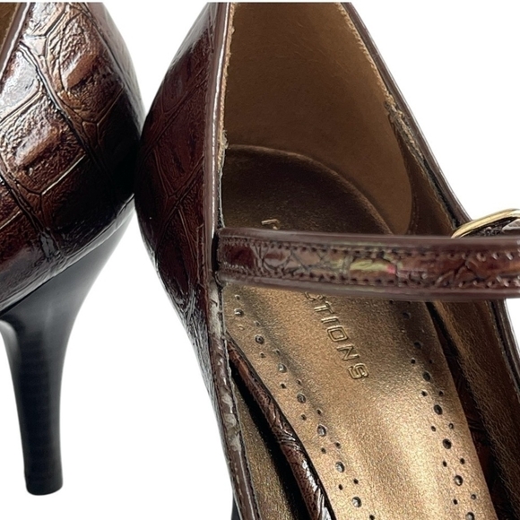 Predictions Brown Croco Leatherette Strap Heels Women’s Sandals Size 8.5 NWOB - Picture 8 of 8
